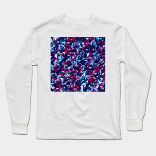 Abstract Blue and Red Fractures Long Sleeve T-Shirt